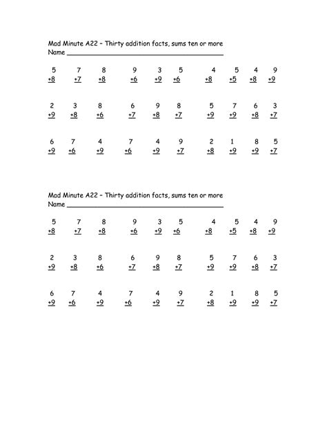 Mad Practice Sheet Mad Math Minute Worksheets - Mad Math Minute Worksheets