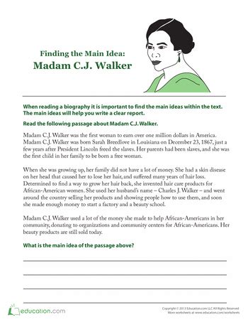 Madam C J Walker Worksheets K12 Workbook Madame C J Walker 4th Grade Worksheet - Madame C.j.walker 4th Grade Worksheet