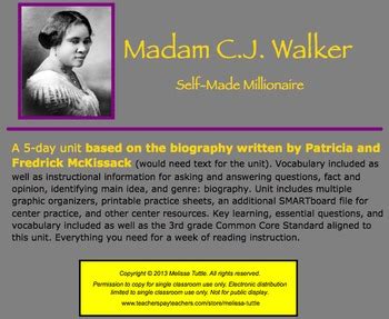 madam cj walker mini biography
