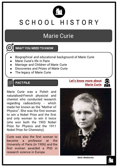 Madame Curie Edhelper Marie Curie Worksheet - Marie Curie Worksheet