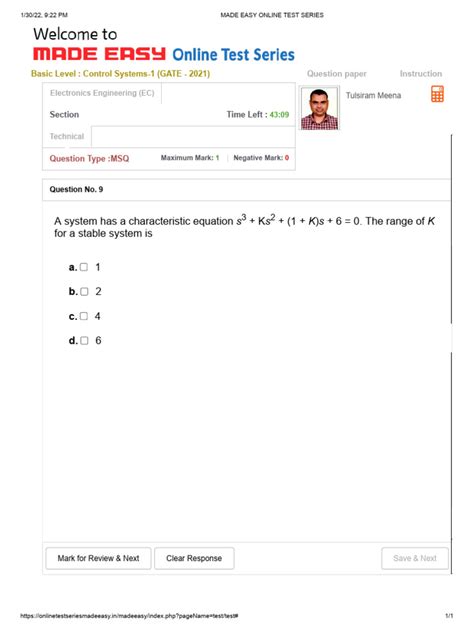 Made Easy Test Series Gate 2022