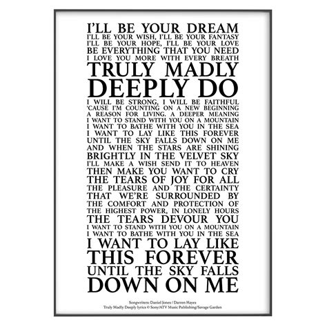 Madly Deeply Lyrics