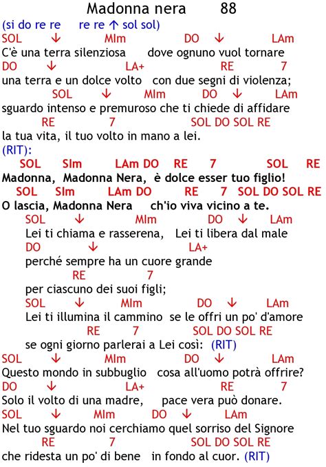 Madonna Nera Testo