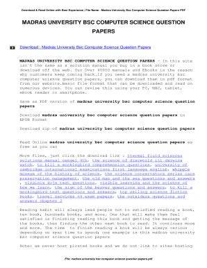 madras university bsc cs question paper