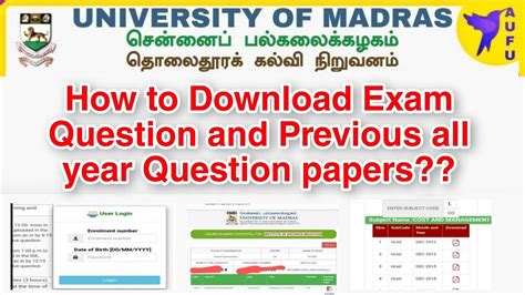 Read Madras University Model Question Papers 