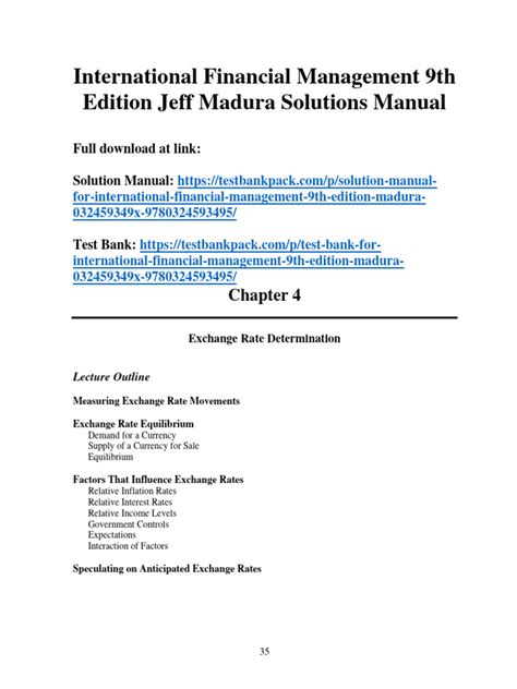 Full Download Madura International Financial Management Solutions Chapter 4 