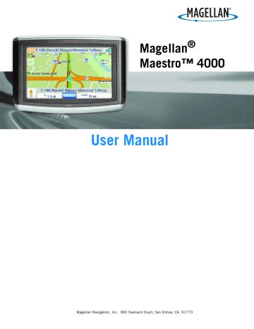 Download Magellan Maestro 4000 User Guide 