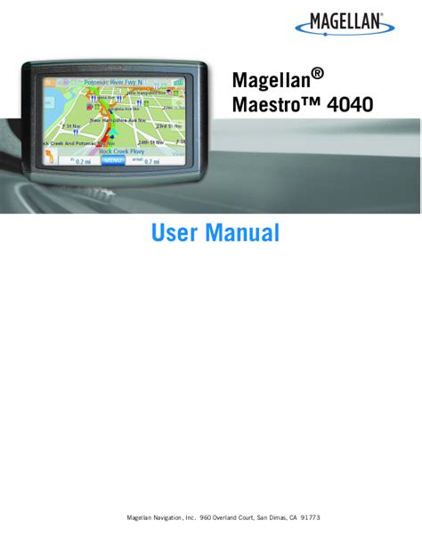 Read Magellan Maestro 4040 User Guide 