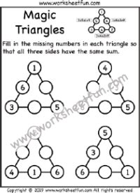 Magic Triangles Free Printable Worksheets Worksheetfun Triangles Math Worksheets - Triangles Math Worksheets