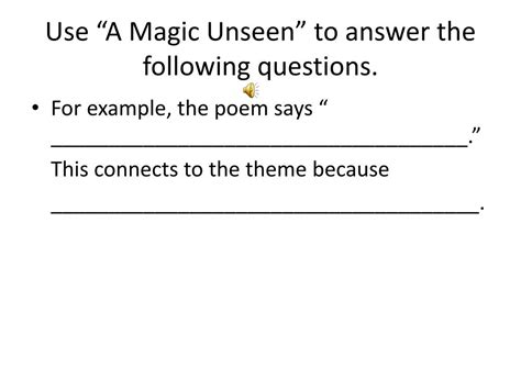 Magic Unseen Poem