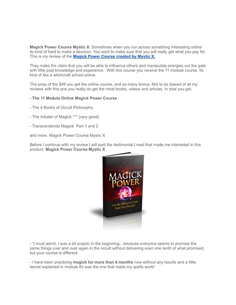 Magick Power Course