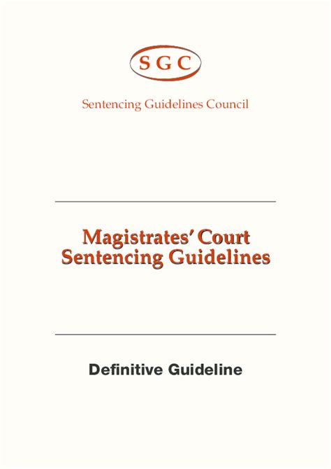 Magistrates Sentencing Guidelines