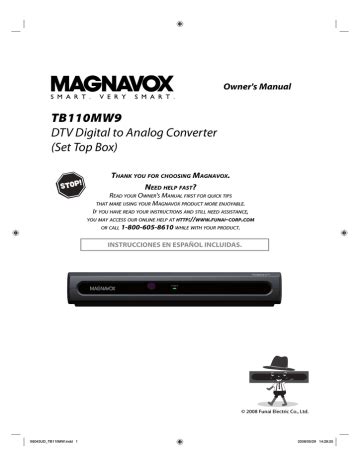 Full Download Magnavox Sdtv Tuner Manual Tb110Mw9 Amtron 