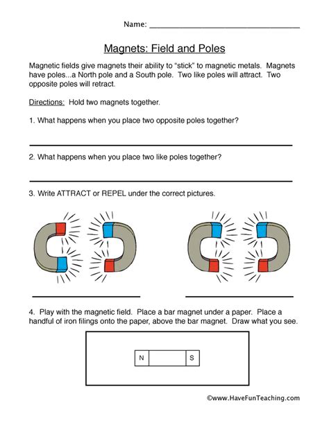 Magnetics Worksheet Magnets And Magnetic Fields Worksheet - Magnets And Magnetic Fields Worksheet