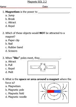 Magnetism And Electricity Questions For Tests And Worksheets Electricity Grade 8 Worksheet - Electricity Grade 8 Worksheet