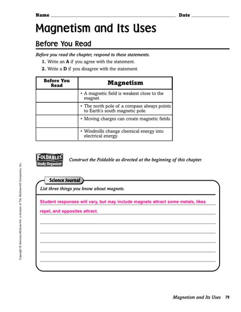 magnetism and its uses answer key