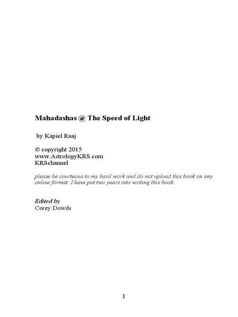 Read Mahadashas At The Speed Of Light Pdf 