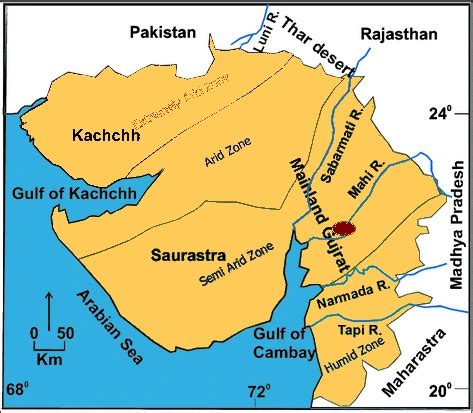Mahi River Map