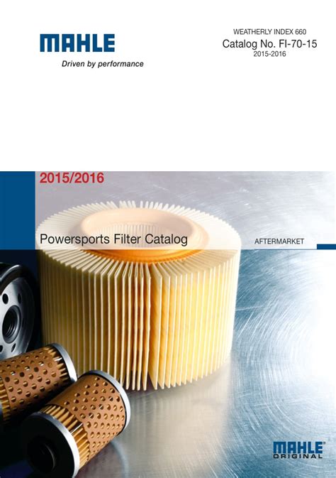 mahle oil filter catalogue pdf
