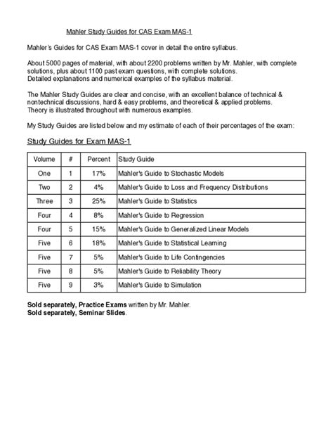 Mahler Study Guide Exam C