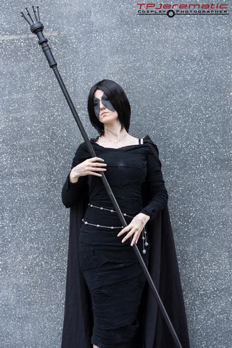Maiden in black cosplay