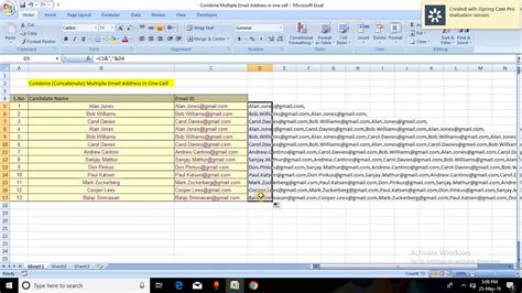 mail merge multiple emails in one cell