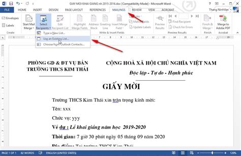 mail merge trong word | Use mail merge for bulk email letters