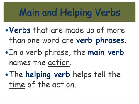 Main And Helping Verbs Answer Sheet