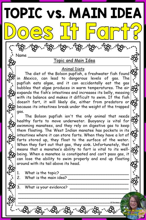 Main Idea 6th Grade Ela Worksheets And Answer Main Idea Worksheet Answers - Main Idea Worksheet Answers