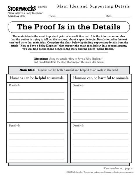 Main Idea And Details Scholastic Main Idea 7th Grade Worksheets - Main Idea 7th Grade Worksheets