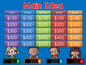 Main Idea Jeopardy 3rd Grade   Main Idea And Details Centers Games For Upper - Main Idea Jeopardy 3rd Grade
