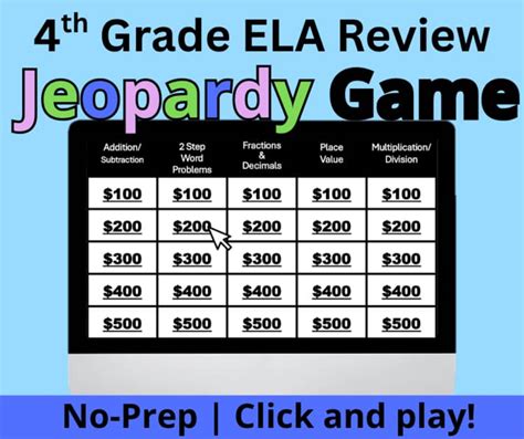 main idea jeopardy 4th grade