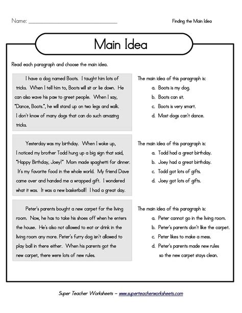 Main Idea Lesson Plan Teacher Org 4th Grade Main Idea Lesson Plans - 4th Grade Main Idea Lesson Plans
