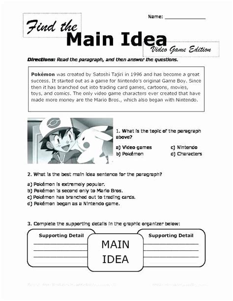 Main Idea Worksheets Middle School Topic Sentence Worksheet Middle School - Topic Sentence Worksheet Middle School