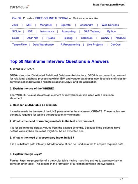 Mainframe Interview Questions