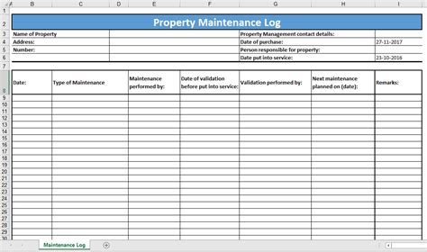 Maintenance Job Sheet Example