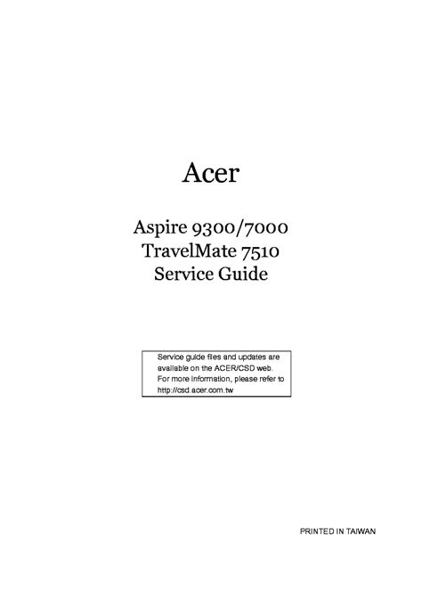 Read Online Maintenance And Service Guide Acer 7000 