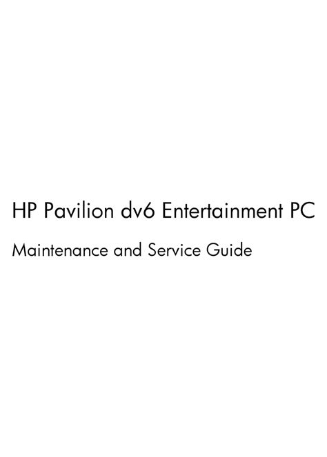 Full Download Maintenance And Service Guide Hp Pavilion Dv6 