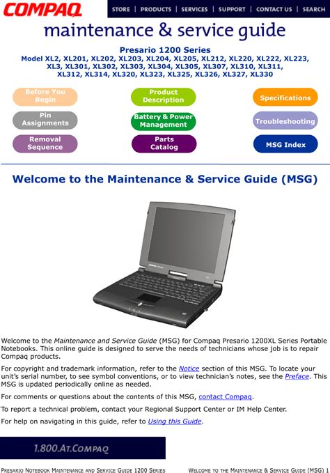 Download Maintenance And Service Guide Notebook Pc Compaq Presario C500 