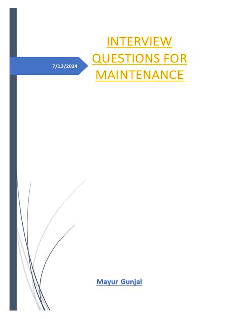 Read Online Maintenance Interview Guide Pdf Download 