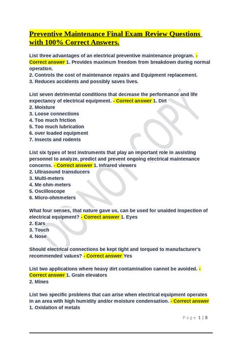 Download Maintenance Test Questions And Answers 