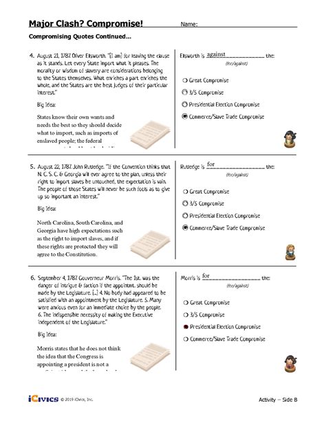 Major Clash Compromise Answer Key