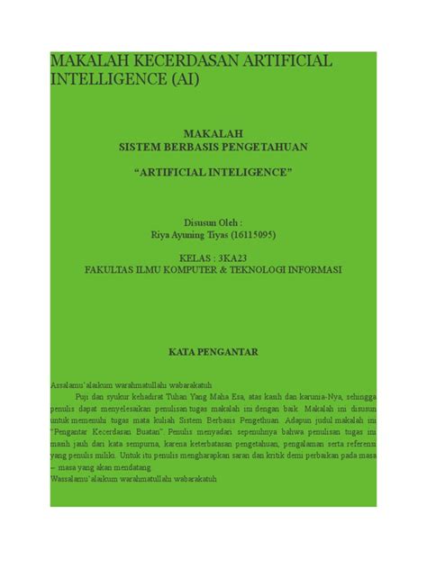 Makalah Artificial Intelligence