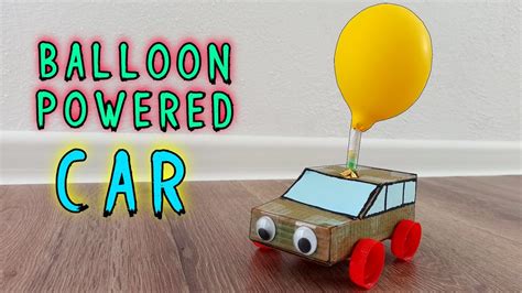 Make A Balloon Powered Car Science Project Science Science Experiment With Balloon - Science Experiment With Balloon