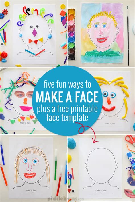 Make A Face Activity Five Ideas And A Printable Face Parts Cutouts - Printable Face Parts Cutouts