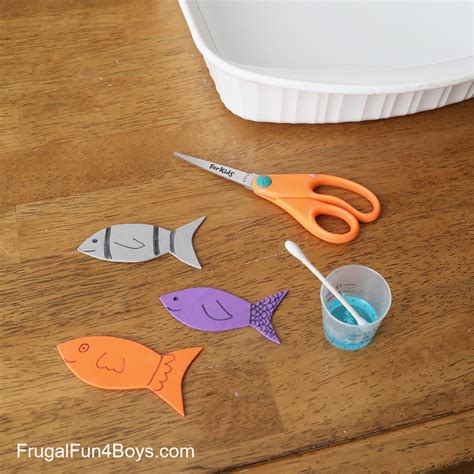 Make A Fish Swim With Soap Frugal Fun Dish Soap Science Experiment - Dish Soap Science Experiment