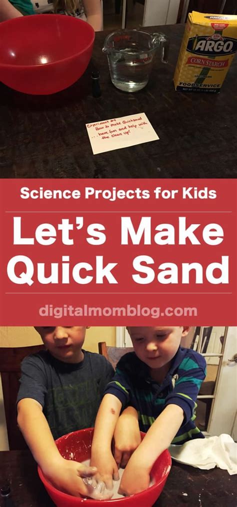 Make Quick Sand Fun Science Experiments For Kids Science Experiments With Sand - Science Experiments With Sand