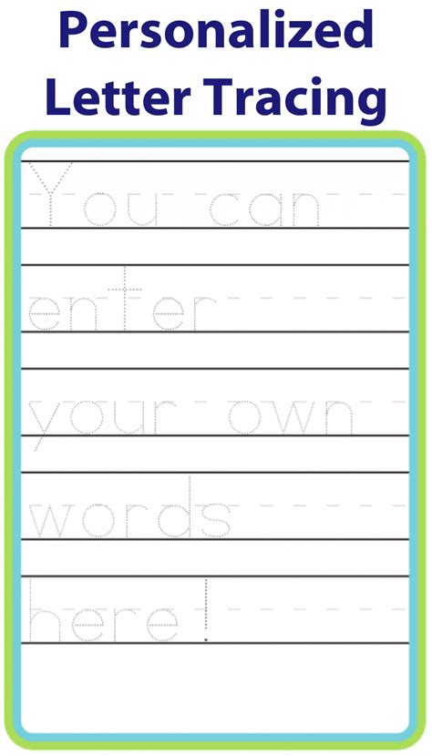 Make Your Own Handwriting Worksheets For Toddler