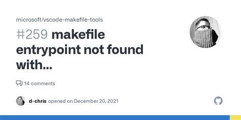 makefile entrypoint not found with makefile.configuration[] #259 - Github