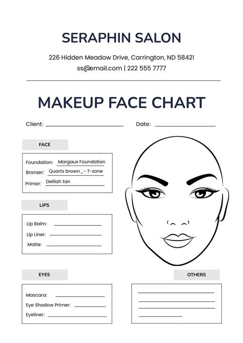 makeup face chart a professional blank face chart